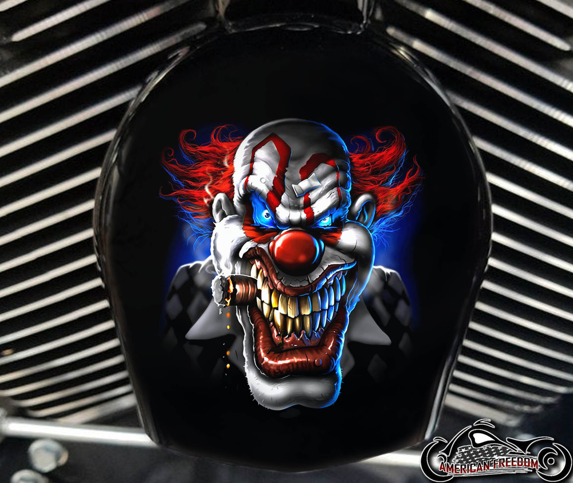 Custom Horn Cover - Evil Clown